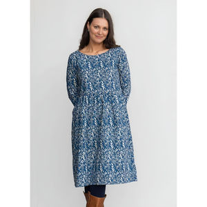 เดรสโบฮีเมียนผ้าฝ้าย 100% ของ Avery ลายดอกไม้สบายๆ สไตล์นิรันวา ความยาวระดับเข่า เรียบง่าย ทันสมัย เหมาะสำหรับฤดูร้อน ฤดูใบไม้ร่วง ฤดูใบไม้ผลิ ใส่ได้ทุกวัน - Product Image 1