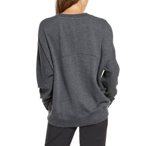 Moda sudaderas con capucha de gran tamaño para ropa de mujer 100% algodón Casual Hip Hop sudadera de mujer de hombro caído de gran tamaño - Product Image 2