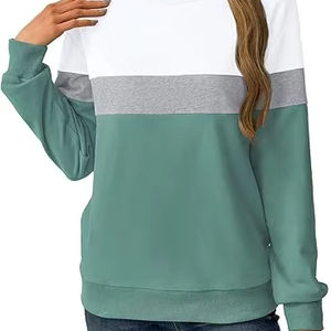 เสื้อสเวตเตอร์คอกลมแขนยาวแบบสวมหัวผ้าฝ้ายสำหรับผู้หญิงคุณภาพสูง - Product Image 4