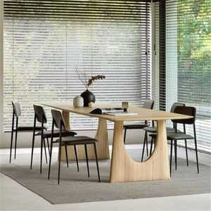 Sculptural Arch Pedestal Dining Table | Natural <b>Oak</b> | Rounded Square Top | Minimalist Designer Dining Table Seats 4–6 - Product Image 5