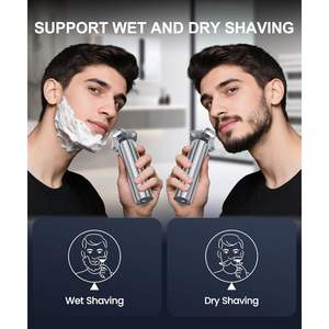 มีดโกนหนวดไฟฟ้าสำหรับผู้ชาย รุ่น Speed Motor ใบมีดสามใบ กันน้ำ ชาร์จเร็วด้วย USB ใช้ได้ทันที ล็อคสำหรับการเดินทาง สีเงินเมทัลลิก-IPX7 - Product Image 3