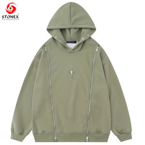 Sudadera con Capucha Estilo Cremallera, Diseño Personalizado e Impresión de Logotipo, Talla Única, 100% Algodón, Gran Venta, Alta Calidad, Servicio OEM - Product Image 1