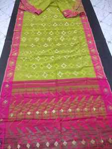 Exclusivo de calidad de exportación Deshi Dhakai Jamdani Sharee para mujer JAMDANI FABRIC Blue RED GREEN Golden Sky Blue de Bangladesh - Product Image 6
