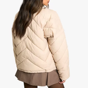 Blousons d'hiver matelassés en nylon tricoté imperméable uni pour femmes 2026 - Product Image 6
