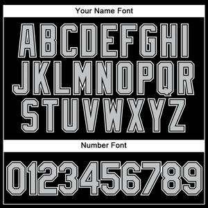 Polo personnalisé par sublimation avec nom et numéro, noir avec accents blancs, vêtements d'équipe imprimés personnalisés élégants - Product Image 4