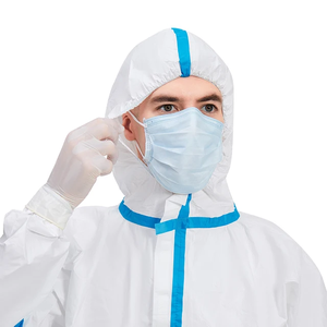 Medical Cotton Flame-Retardant Hi Visibility Workwear Coveralls Breathable <b>Disposable</b> Protective <b>Apron</b> for Clinics Hooded Design - Product Image 3