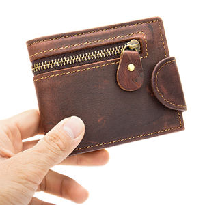 Cartera Retro Minimalista Original para Hombre, Monedero con Cremallera, Tarjetero, Cartera de Cuero Genuino para Hombre - Product Image 5