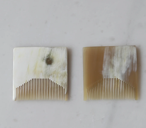 Peignes en corne de vache naturelle Peigne en corne de boeuf blanche Outil de coiffure Forme carrée à votre budget - Product Image 2