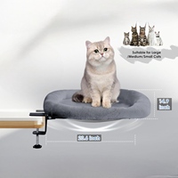 Hamac de bureau en tissu pour chat avec fonction de bain de soleil suspendu, design pour fenêtre et support suspendu pour animaux de compagnie