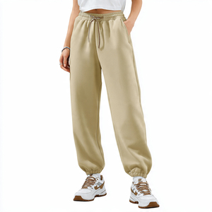 กางเกงขนแกะทรงหลวมสำหรับฤดูหนาวกางเกงวิ่งจ๊อกกิ้งแนวสตรีทของผู้หญิงชุดนอนทรงหลวมขนแกะขนาดใหญ่500 GSM สำหรับผู้หญิง - Product Image 1