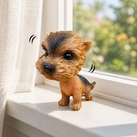 Figurine de chien de dessin animé en résine personnalisée, décorations de tableau de bord de voiture, figurine d'animal peinte à la main, ornement de bureau, cadeau pour la maison ou le bureau