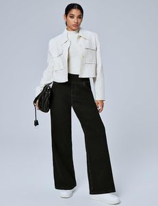 OEM 2025 Venta caliente de algodón transpirable moda mujer Pantalones Casual Cargo mujeres pantalones de mezclilla mujeres pantalones de pierna ancha Jeans - Product Image 4