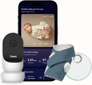 Nuevo Dream Duo 2 Smart Baby Monitor 1080p HD Video Baby Monitor + Dream Sock Baby Foot Monitor & Sensor Tracks Heartbeat & Oxygen