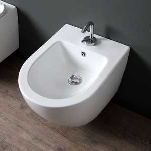 Juego de Artículos Sanitarios de Cerámica para Colgar en la Pared Forl con Asiento de Inodoro, Colección de Accesorios para Baño - Product Image 5