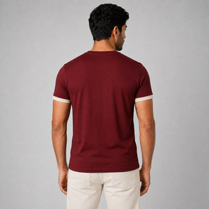 Nouveauté - T-shirts pour hommes en coton biologique 100% - Col en V - Design de col en V de haute qualité - Prix de gros - Meilleure valeur pour l'été - Product Image 4