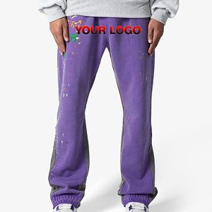 Vente en gros 100% coton polaire lourde Baggy jogging personnalisé sérigraphié logo panneau latéral tenue décontracté pantalon de survêtement baggy pour hommes - Product Image 1