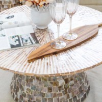 Table d'appoint en bois de luxe moderne pour salon, table basse, mobilier d'hôtel et de maison, fabriqué au Vietnam
