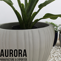 AuroraPots AUFC006 Pot Bunga Fibercement untuk Taman Rumah, Gaya Hidup, Ramah Lingkungan, Ringan, Tahan Lama, Dilengkapi Lubang Drainase