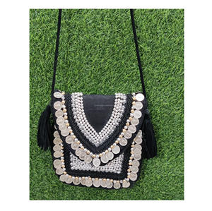 Sac de messager en toile durable pour femme bohème brodé perlé pour soirée shopping pochette de mariage indien sac à bandoulière afghan - Product Image 4