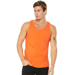 Naranja Unisex Tri-blend Material Tank Tops Hombres Regular-Fit Tank Top Custom Unisex Tri-blend Tank Tops Naranja - Product Image 1