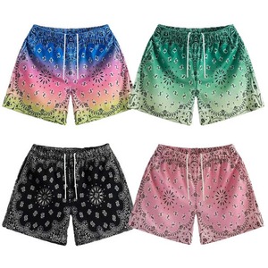 Manufacturer Wholesale High Quality Custom Double Layer Gym Shorts Paisley Mesh 5 Inch Sublimation Printed <b>Bandana</b> Casual - Product Image 3