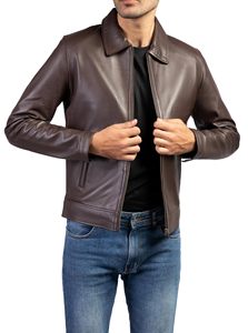 <b>Men's</b> Vintage Winter Waterproof Leather <b>Jacket</b> Distressed Finish Front Zipper and Multiple <b>Utility</b> Plus Size <b>jackets</b> for <b>men</b> - Product Image 2