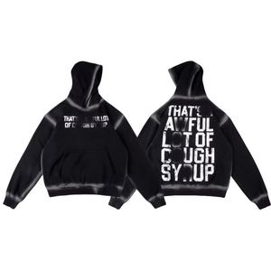 เสื้อฮู้ดสีดำไล่ระดับสีพิมพ์ลายวินเทจสไตล์สตรีทเสื้อสเวตเชิ้ตทรงหลวมมีฮู้ดสำหรับผู้ชายและผู้หญิง - Product Image 1