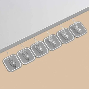 6 pegatinas coloridas con forma de gancho, color gris - Product Image 1