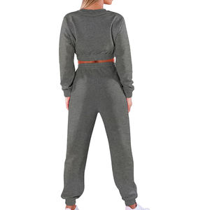 Sweat-shirt à capuche pour femme, personnalisable en OEM, décontracté, à épaules tombantes, coupe courte - Product Image 2