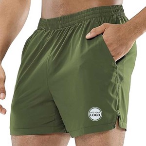 Pantalones cortos deportivos para gimnasio con cremallera para hombre, pantalones cortos de entrenamiento de algodón para correr de 7 "para hombres con bolsillos con cremallera - Product Image 1