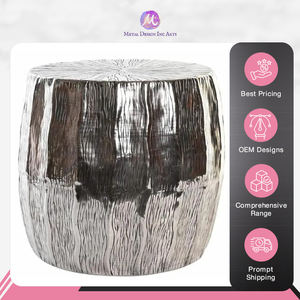 Mobilier de maison design de luxe unique, salon chambre à coucher intérieur extérieur moderne table d'appoint en aluminium argenté - Product Image 6