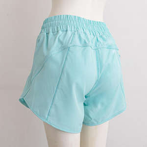 Shorts Deportivos para Mujer, 100% Algodón, Tejido Transpirable de Secado Rápido, Cintura Alta Elástica, Bolsillos con Cremallera, Logotipo Personalizado - Product Image 3