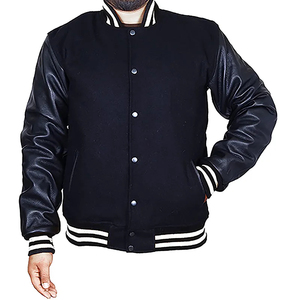 Chaqueta universitaria de piel auténtica con letras de lana personalizada para hombre, ropa de invierno de tela de temporada de primavera con piel auténtica personalizable - Product Image 5