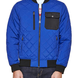 2025 nueva chaqueta informal de manga larga con cremallera estampada personalizada para hombre, chaqueta de bombardero con patrón de diamantes con forro grueso Vintage para hombre - Product Image 5