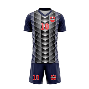 Conjunto de uniforme de fútbol transpirable personalizado 100% tela de poliéster uniforme sublimado uniformes de fútbol para adultos ropa de equipo superior - Product Image 3