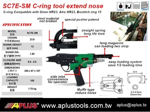 APLUS SC720-SM, herramienta de anillo de presión con punta larga de 61 mm para colchones y asientos de coche, reduce el ruido, sujetador YK11 - Product Image 2