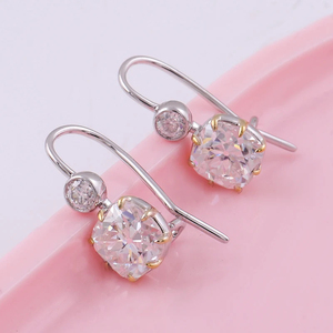 Pendientes VVS Moissanite Diamond Hip Hop para mujer, Oro Sólido de 14K con plata de lujo chapada en oro, joyería de gama alta 925 - Product Image 2