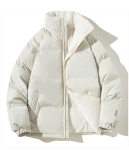 Chaqueta Formal de invierno para hombre, abrigos sueltos sólidos con cuello levantado, nueva chaqueta gruesa de lana cálida, Parkas acolchadas, prendas de vestir exteriores - Product Image 1