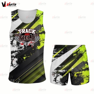 Ensemble d'uniformes d'athlétisme 100% polyester personnalisés unisexe Uniforme de piste de marathon sublimé à séchage rapide pour les sports d'été - Product Image 6