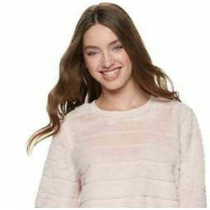 Sweat-shirt respirant en fausse fourrure blanche Crave Fame Junior, taille S - Product Image 2