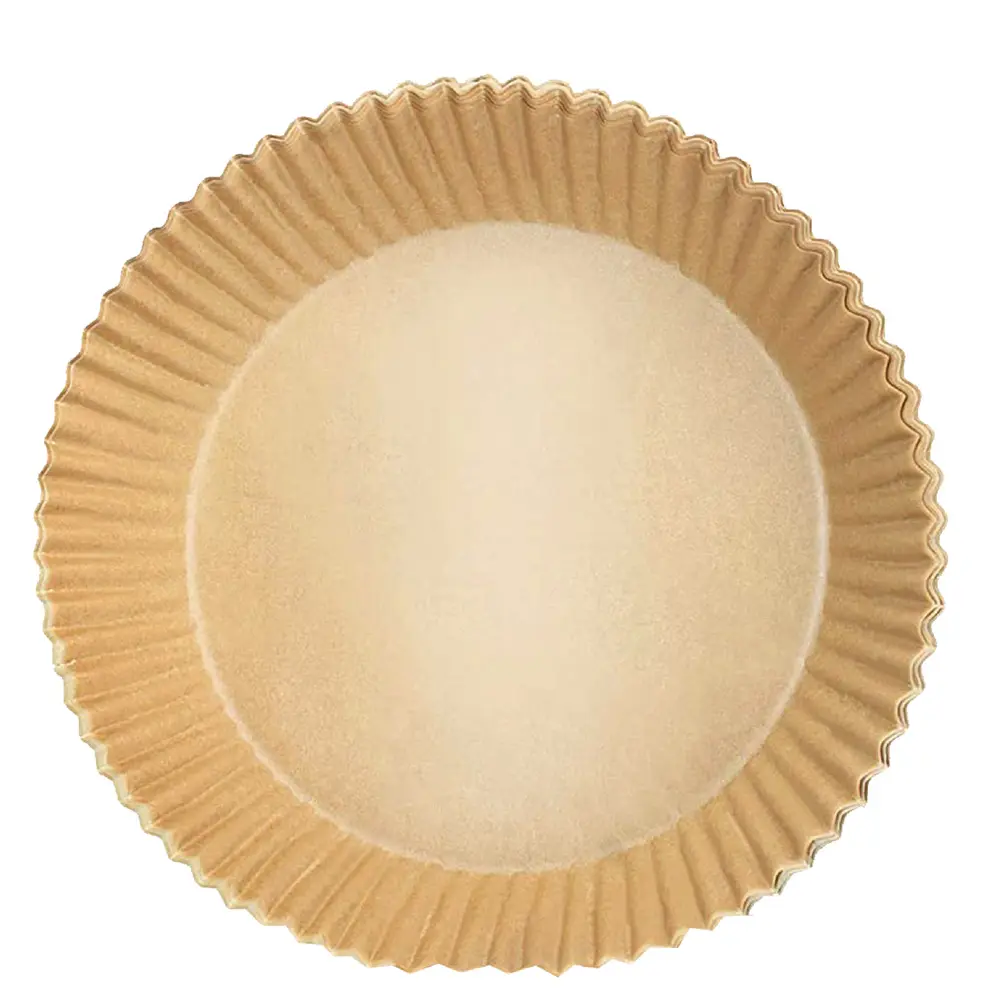 Papier biodégradable de forme ronde de papier de cuisson de la résistance 20cm à hautes températures d'OEM de friteuse d'air avec le double revêtement de site