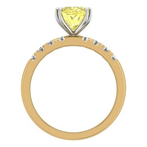 IGI Certified 3,00 Quilates Oval Fancy Yellow Color VVS2 Clarity Lab Grown Diamond Ring con detalles de diamantes en oro amarillo de 18K - Product Image 3