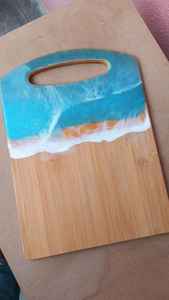 Tabla de Cortar de Resina y Madera Práctica, Hecha con Madera de Acacia y Mango para Cocinar y Preparar Comidas a Diario - Product Image 3