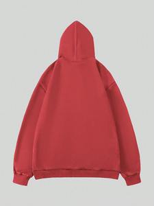 Sudadera con capucha de algodón 100% de alta calidad OEM para hombre, sudaderas básicas de invierno de 500 gramos con bolsillos estampados en negro - Product Image 4