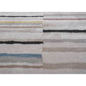 Tapis Acar classique rayé ivoire en laine et viscose tufté à la main, 10 mm, rectangulaire, moelleux, pour couloir, en jute, pour la maison, pour adolescents - TNQ-50023 - Product Image 3