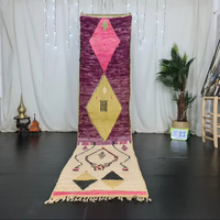 Tapis berbère marocain de haute qualité chemin tufté à la main multicolore avec laine moderne au design géométrique Kilim pour la décoration intérieure