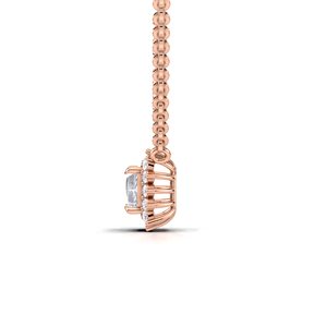 Pendentif halo en diamant de laboratoire certifié IGI, taille radiant, en or blanc/jaune et rose 14 carats, design carré élégant - Product Image 2