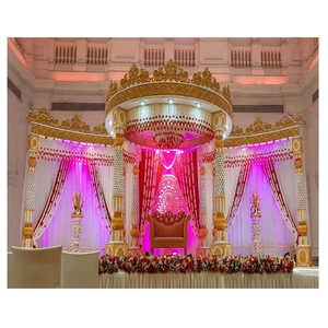 Grand Maharani Wedding Palace Mandap Impresionante corona de boda india Mandap Hermoso oro blanco Interior Mandap Set Australia - Product Image 1