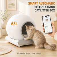 Bac à litière pour chat automatique, rond, fermé, autonettoyant, intelligent, avec capteur électrique, grand modèle, contrôle par application