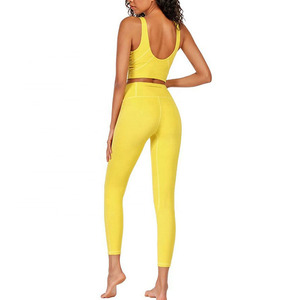Ensemble de sport unisexe XXL pour le yoga, respirant, taille élastique, décoration solide en forme de V, vêtements de fitness sans manches pour la course et le yoga - Product Image 5